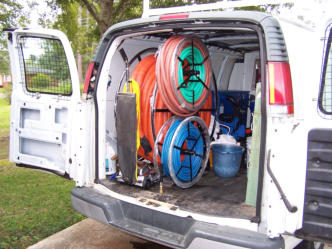 Jerry's Carpet Cleaning has fully equipped trucks
